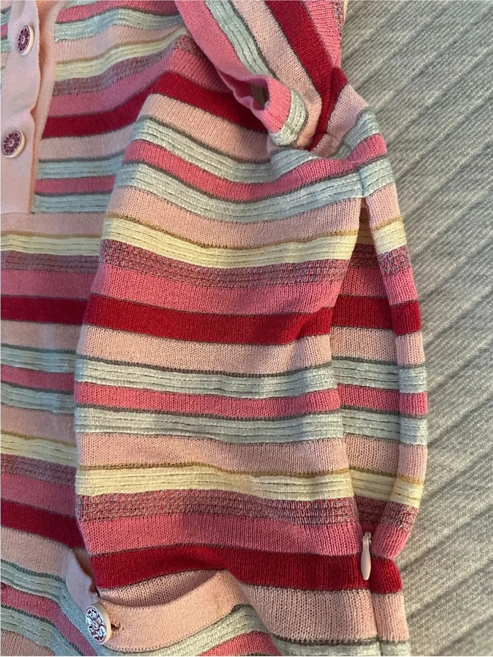 CHANEL Paris Seoul 2016 Resort Striped Knit Top Sz 40 AS-IS